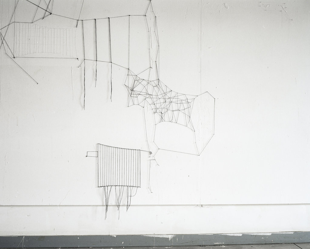 detail of six jours, wall drawing in thread, 3x5m, 2011